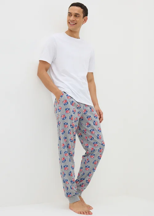 NFL Shield Grey Pyjama Bottoms - Extra small Image 1