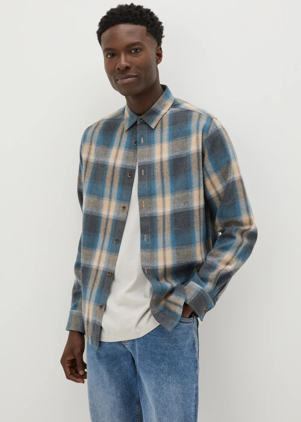 Multicolour Check Brushed Shirt - S Image 2