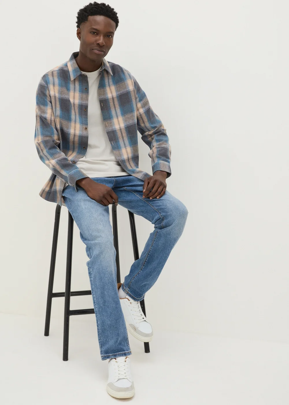 Multicolour Check Brushed Shirt - S Image 1