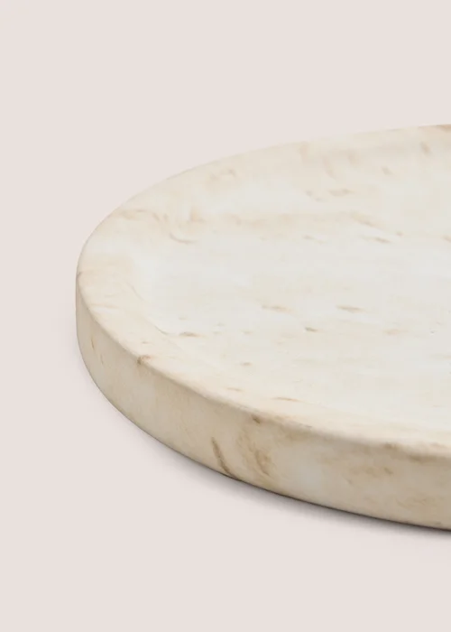 White Marble Effect Candle Plate Image 2