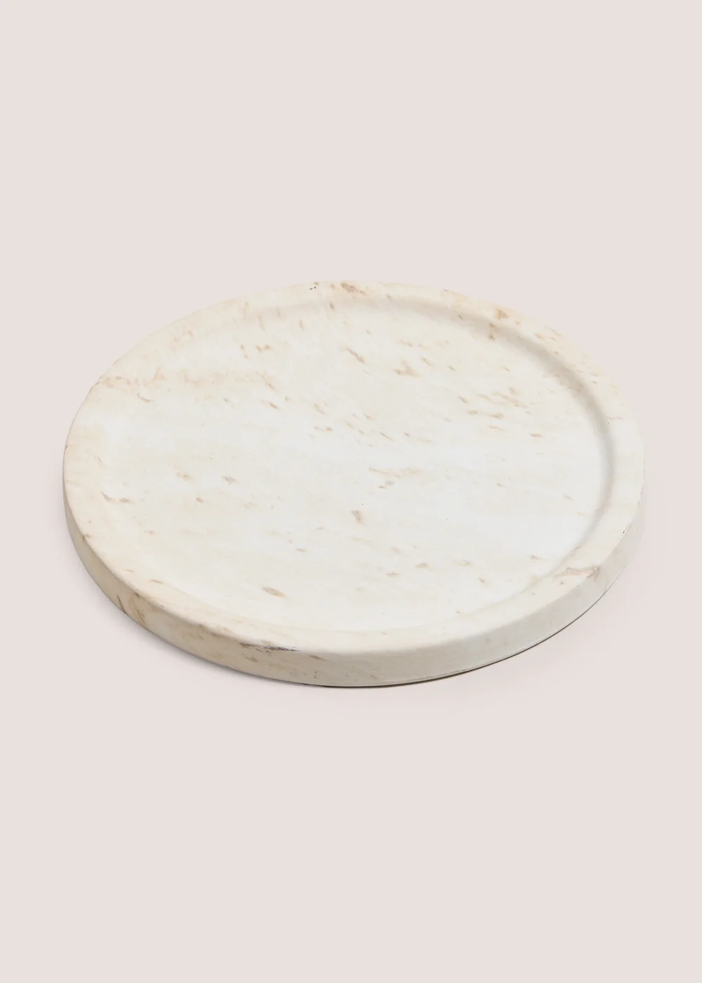 White Marble Effect Candle Plate Image 1