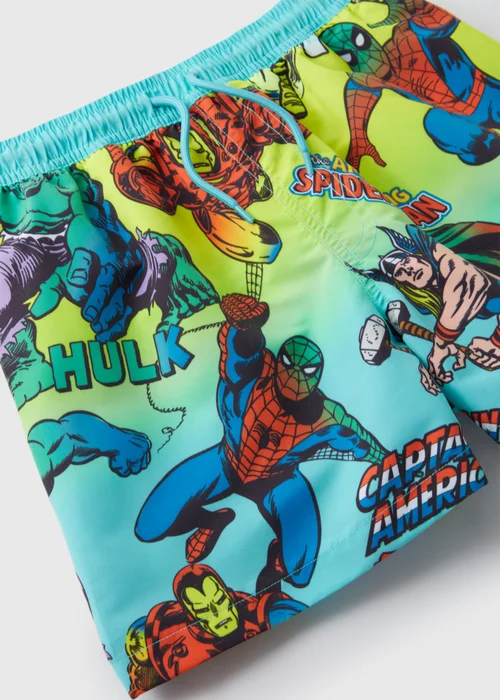 Marvel Blue Comic Swim Shorts (4-13yrs) - 4 Yrs Image 2