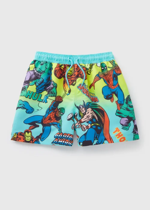 Marvel Blue Comic Swim Shorts (4-13yrs) - 4 Yrs Image 1