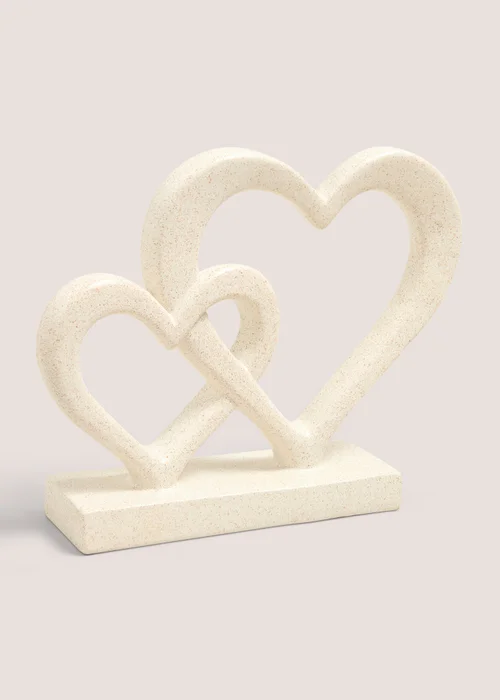 Cream Heart Shape Ornament Image 1