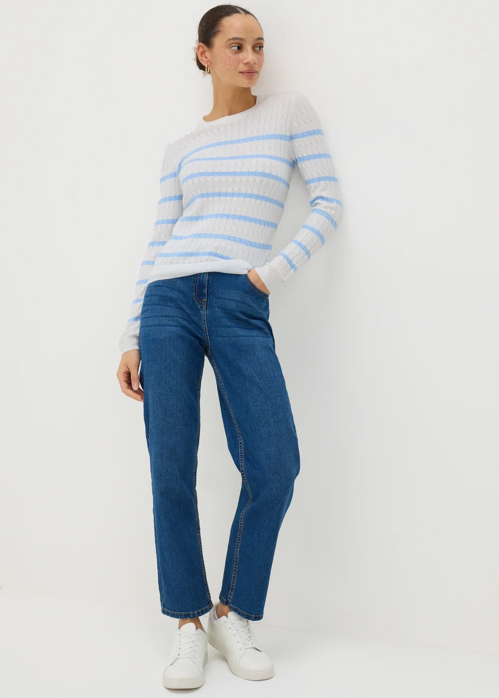 Blue Baby Cable Stripe Jumper - 8 Image 2