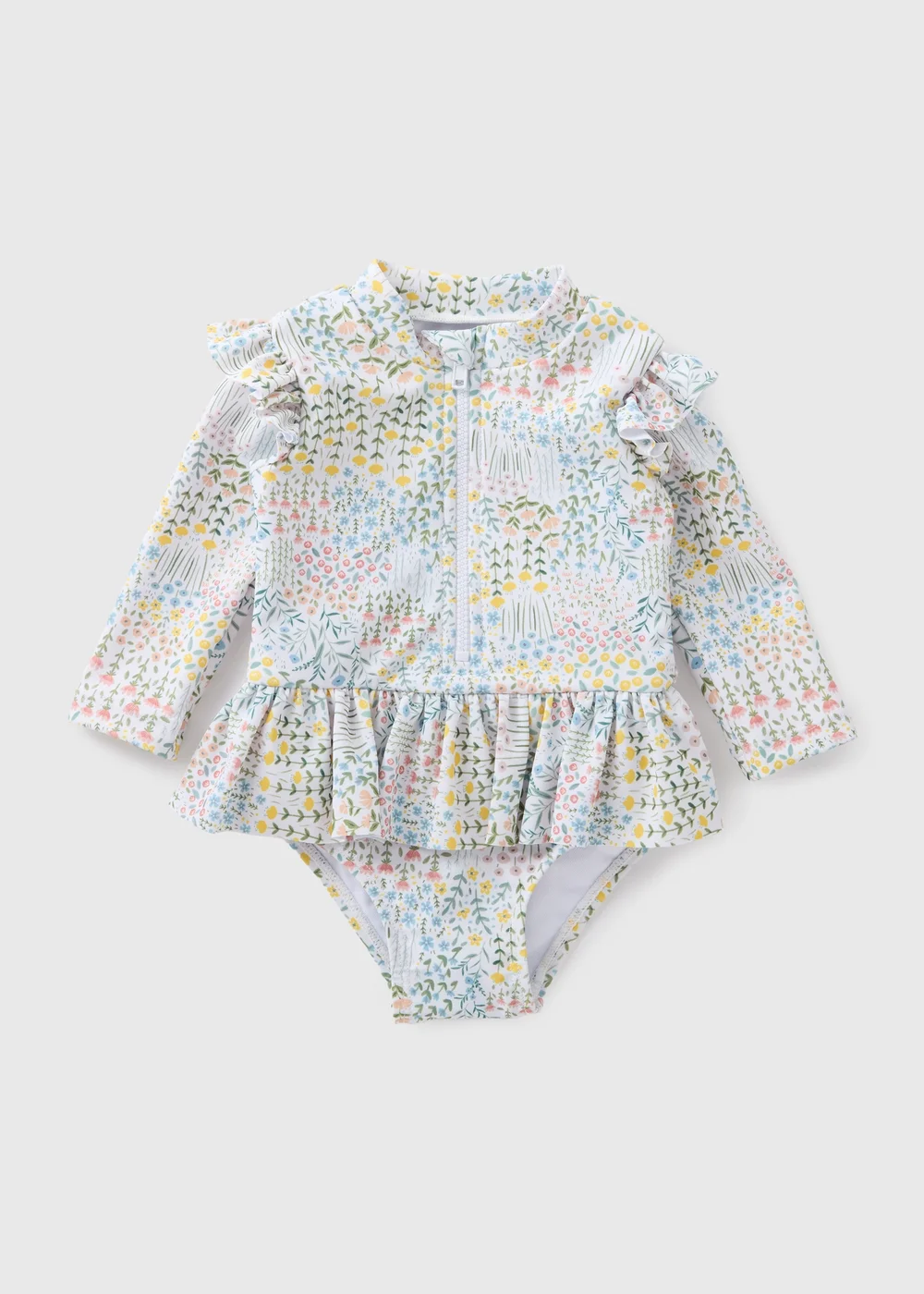 Baby Multicolour Floral Swimsuit (Newborn-23mths) - 0-3 months Image 1