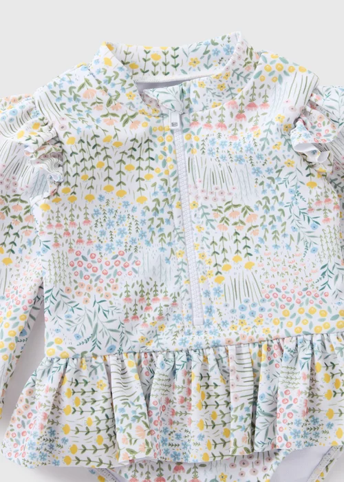 Baby Multicolour Floral Swimsuit (Newborn-23mths) - 0-3 months Image 2