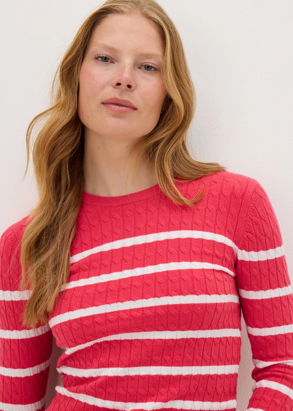 Coral Baby Cable Stripe Jumper - 8 Image 2