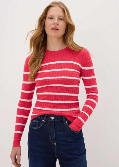 Coral Baby Cable Stripe Jumper - 8 Image 1
