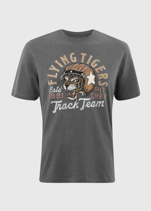 Grey Flying Tiger Biker T-Shirt - S Image 4