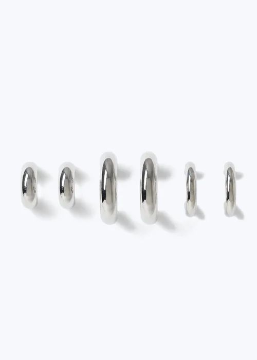 Muse Chubby Hoop Earring Three Pack Silver - One Size Image 1