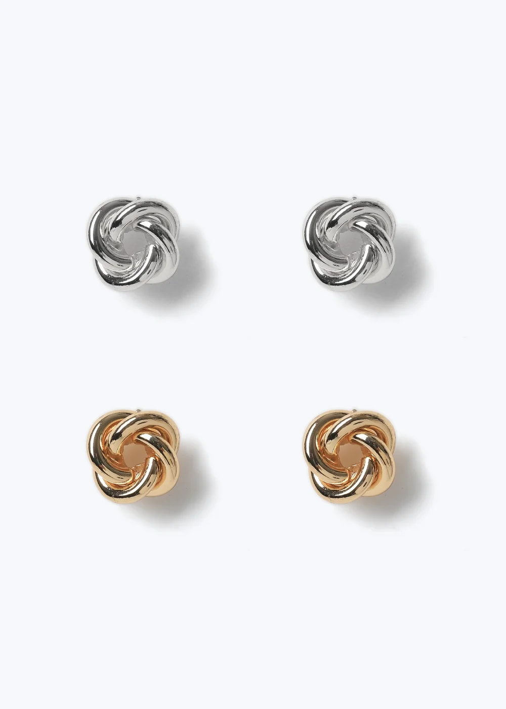 Muse Mixed Metal Two Pack Knot Stud Earring - One Size Image 1