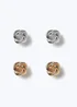 Muse Mixed Metal Two Pack Knot Stud Earring - One Size Image 1