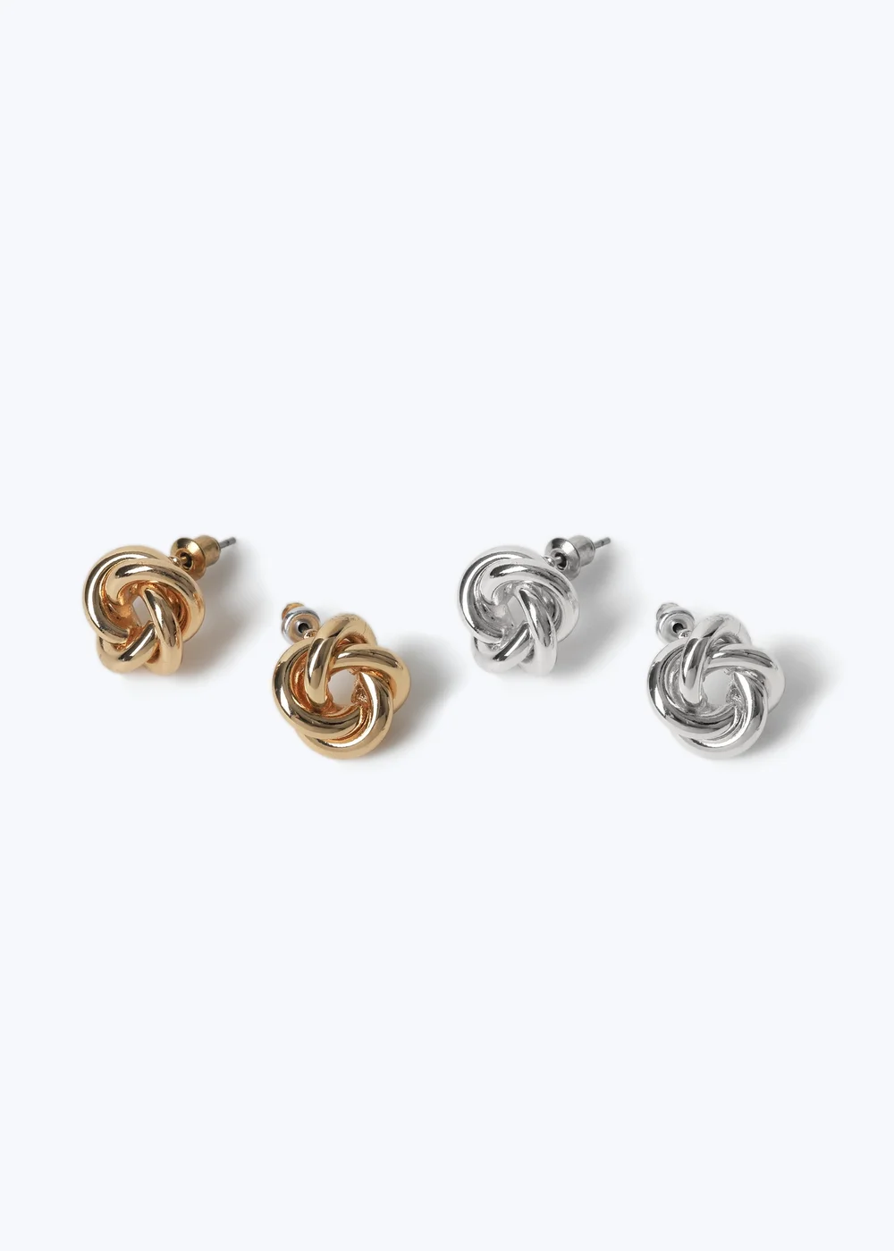 Muse Mixed Metal Two Pack Knot Stud Earring - One Size Image 2