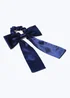 Girls Navy Satin Bow Scrunchie - One Size Image 2