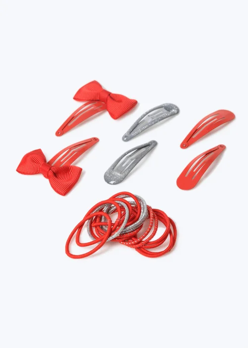 Multipack Girls Red Hair Bobbles & Hair Clips - One Size Image 2
