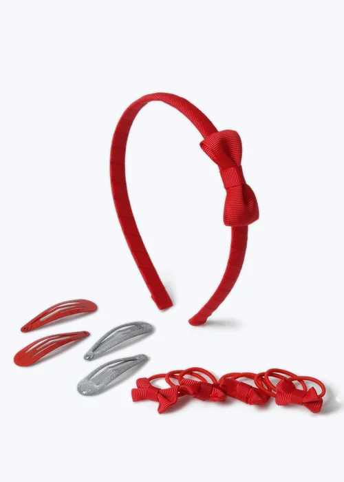 Girls Red Headband Set - One Size Image 2