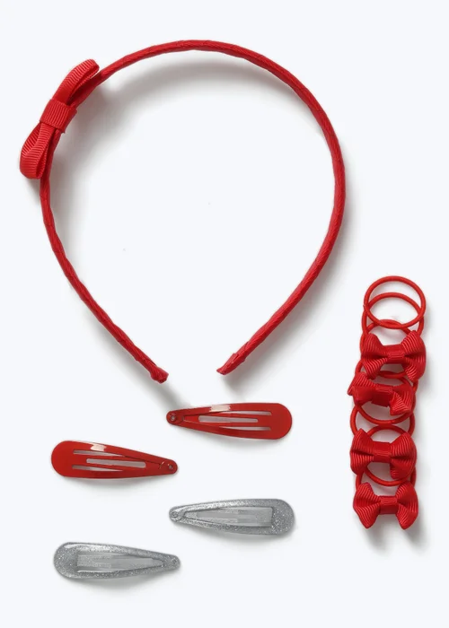 Girls Red Headband Set - One Size Image 1