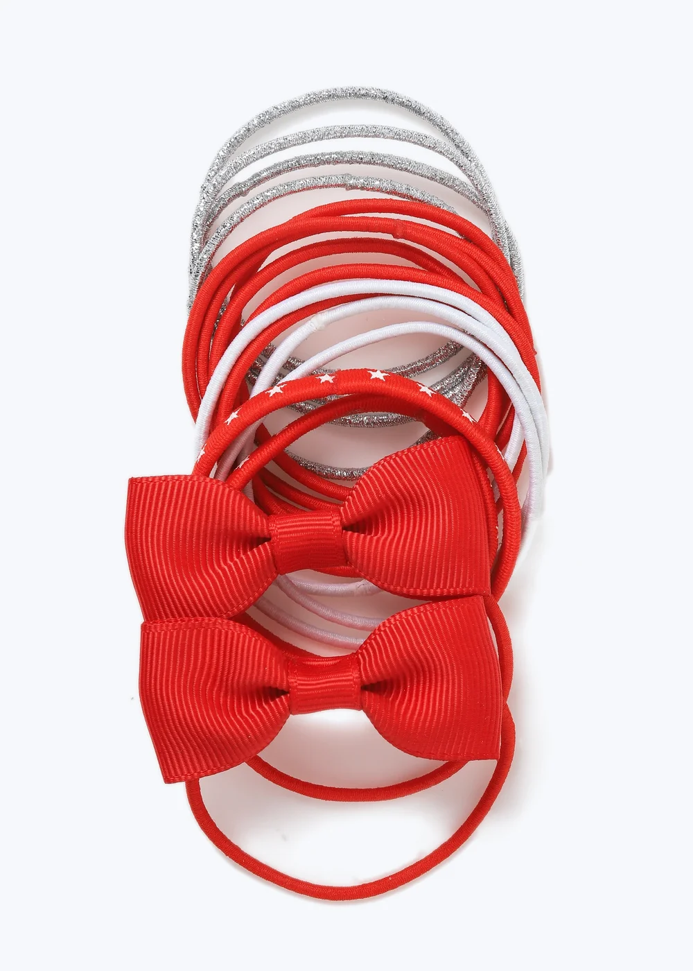 Multipack Girls Red Bow Hair Bobbles. - One Size Image 1