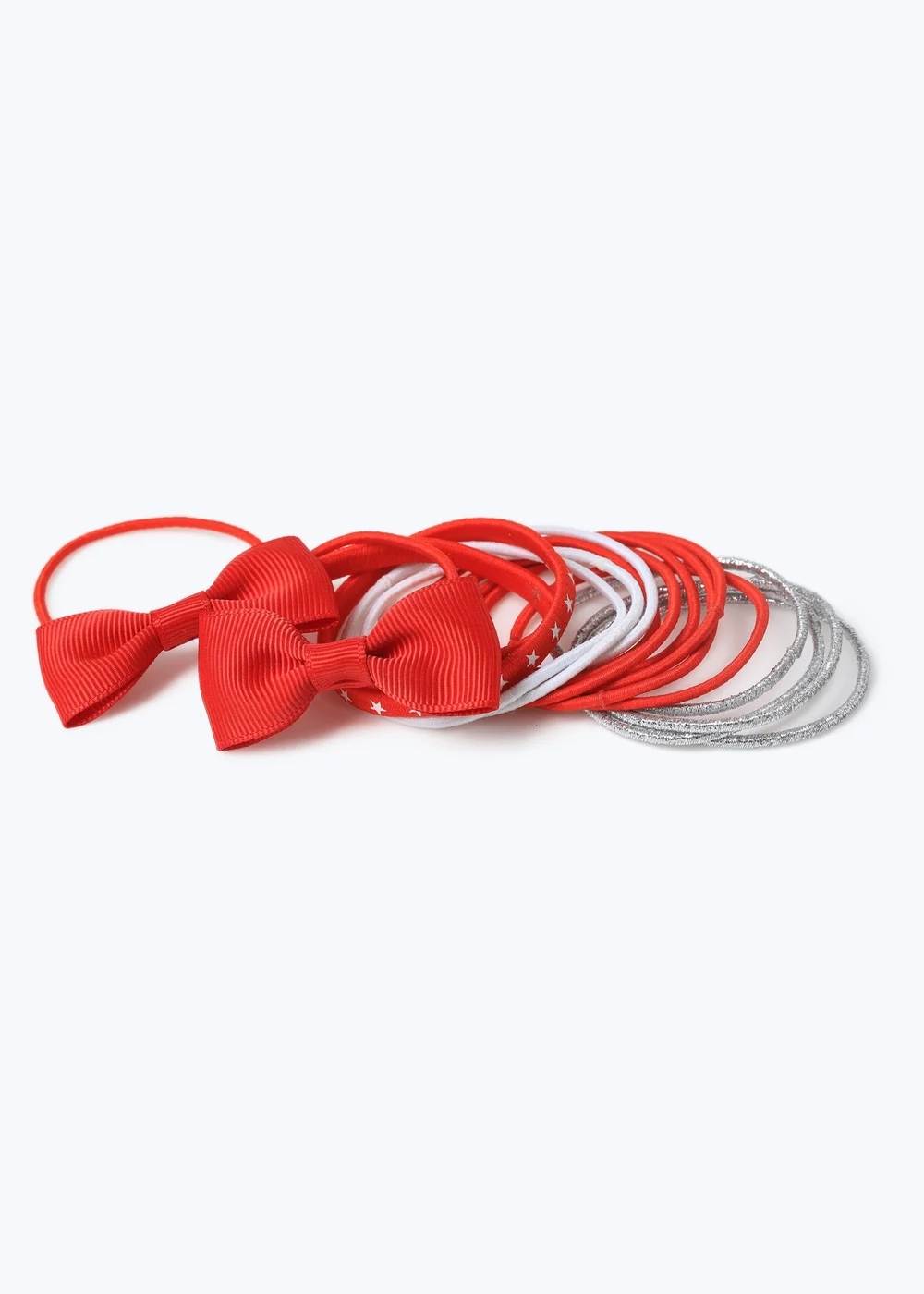 Multipack Girls Red Bow Hair Bobbles. - One Size Image 2