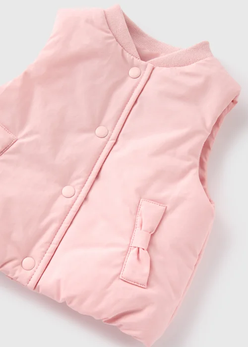 Baby Pink Bow Gilet (Newborn-23mths) - 0-3 months Image 2