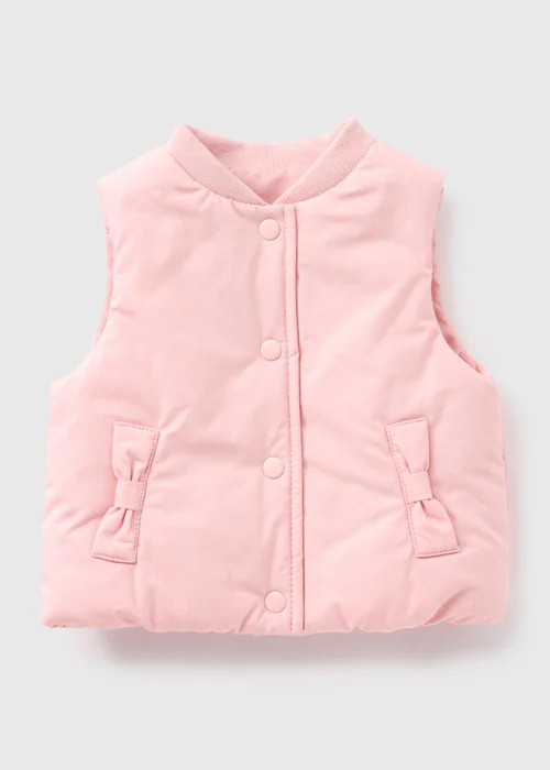 Baby Pink Bow Gilet (Newborn-23mths) - 0-3 months Image 1