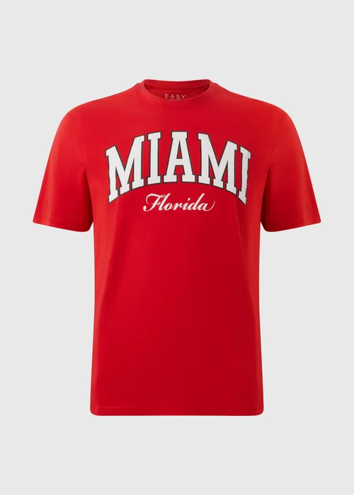 Red Miami Varsity T-Shirt - S Image 3