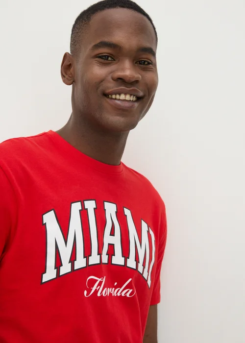 Red Miami Varsity T-Shirt - S Image 2