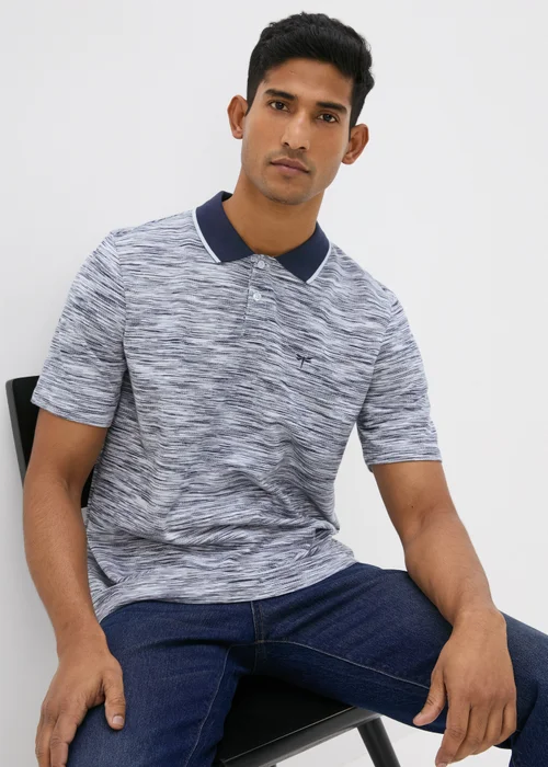 Blue Space Dye Polo Shirt - S Image 3