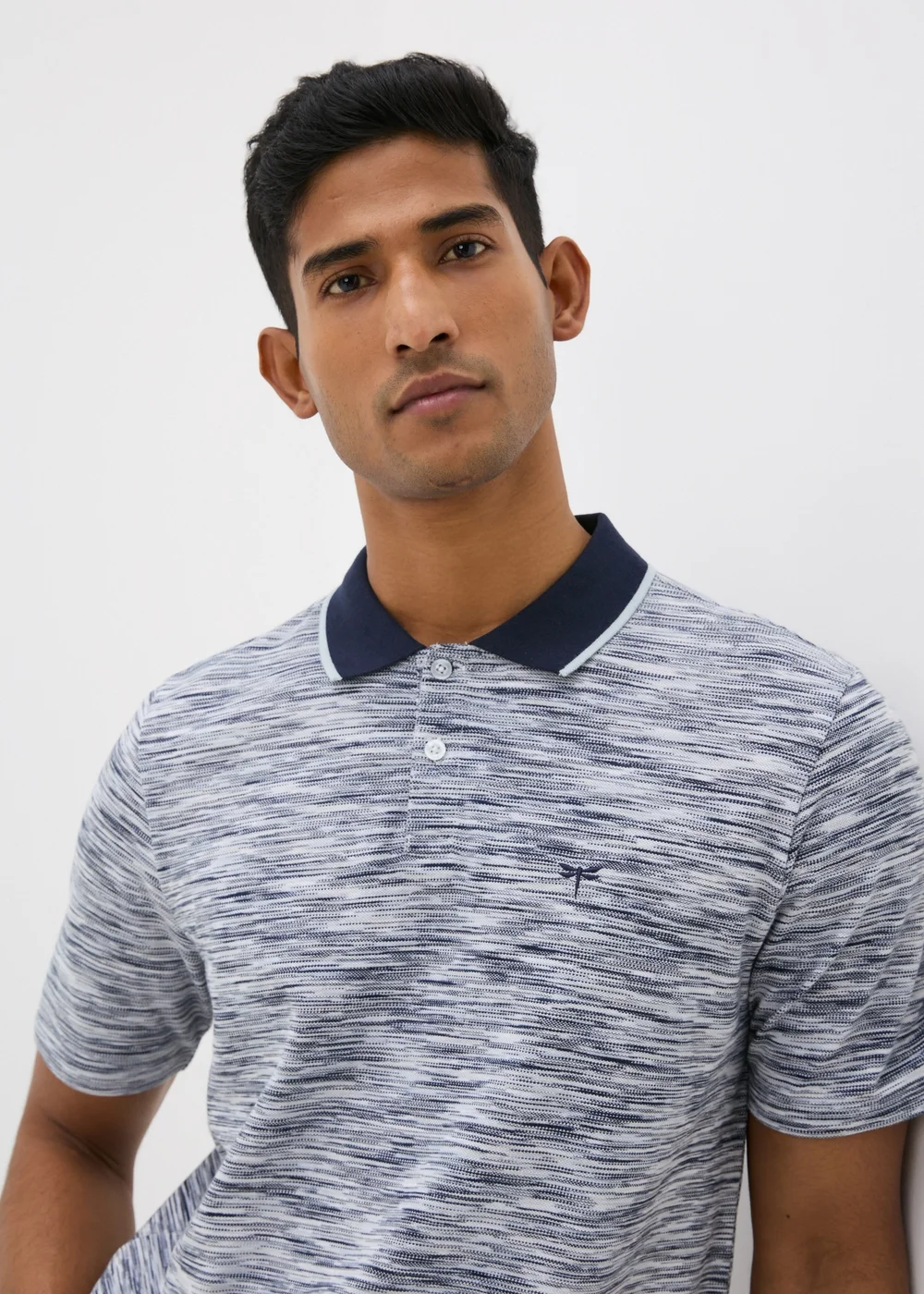 Blue Space Dye Polo Shirt - S Image 1