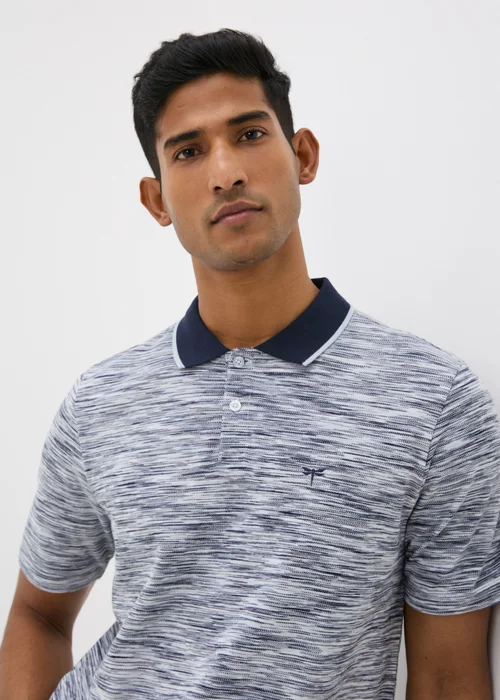 Blue Space Dye Polo Shirt - S Image 1