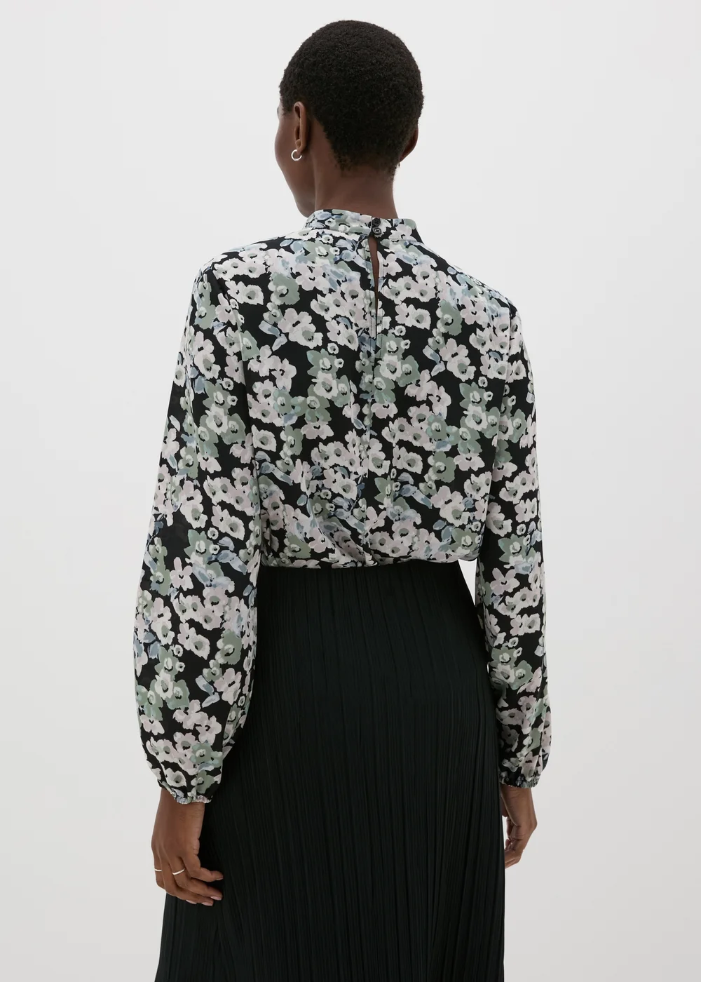 Et Vous Black Floral High Neck Blouse - 8 Image 2