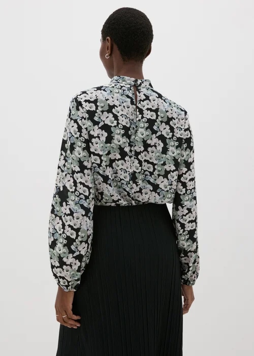 Et Vous Black Floral High Neck Blouse - 8 Image 2