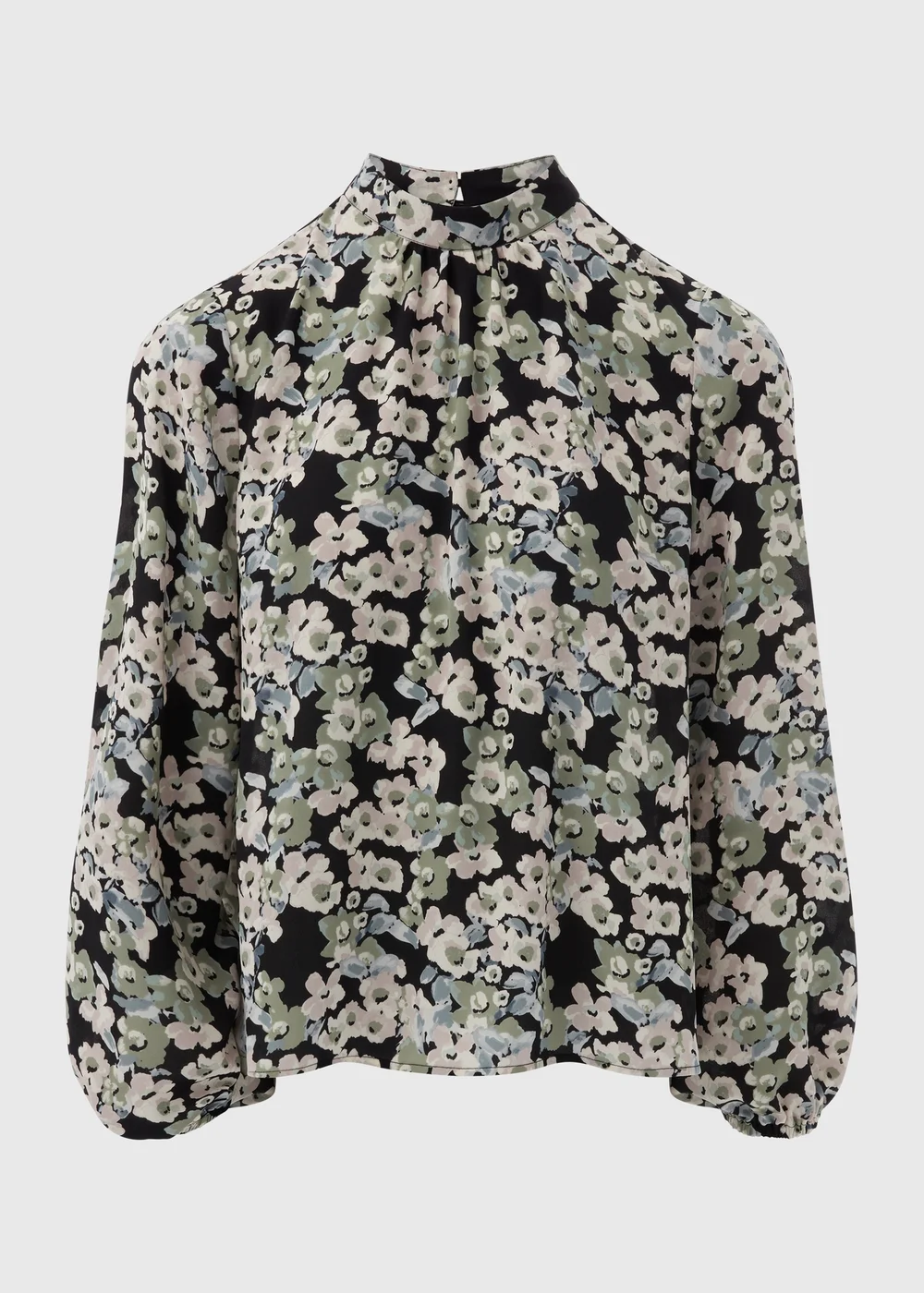 Et Vous Black Floral High Neck Blouse - 8 Image 4