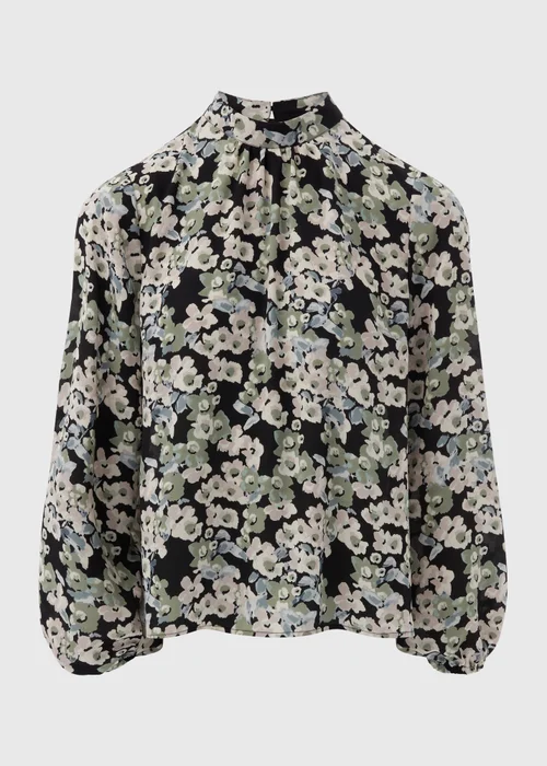 Et Vous Black Floral High Neck Blouse - 8 Image 4