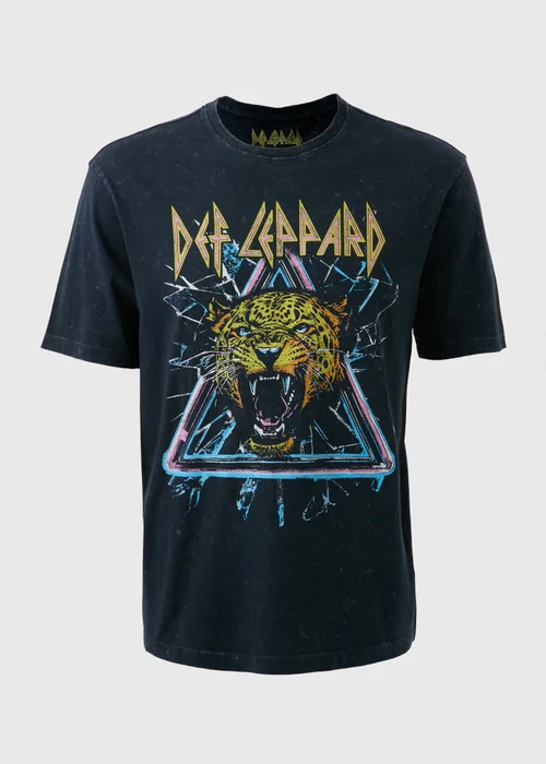 Def Leppard Navy Washed T-Shirt - S Image 4