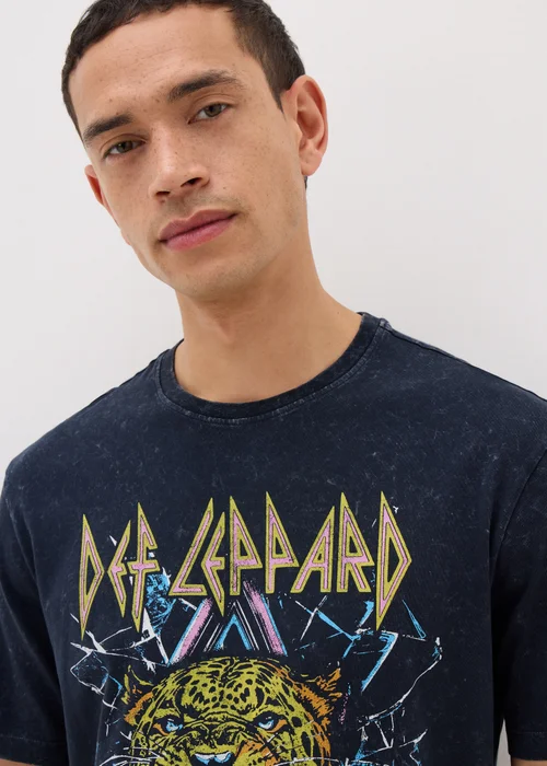 Def Leppard Navy Washed T-Shirt - S Image 2