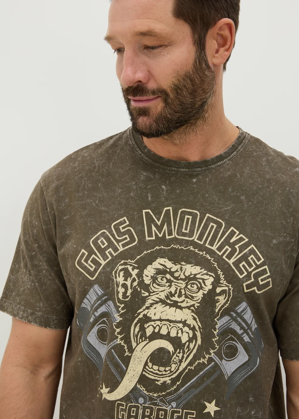 Gas Monkey Khaki T-Shirt - S Image 1