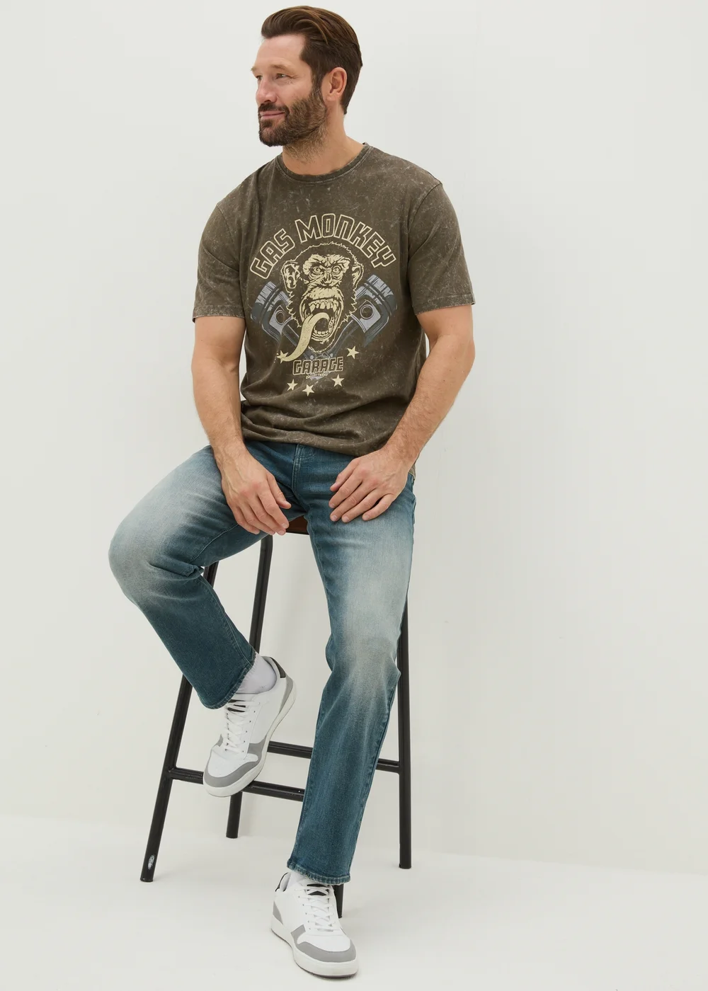 Gas Monkey Khaki T-Shirt - S Image 3