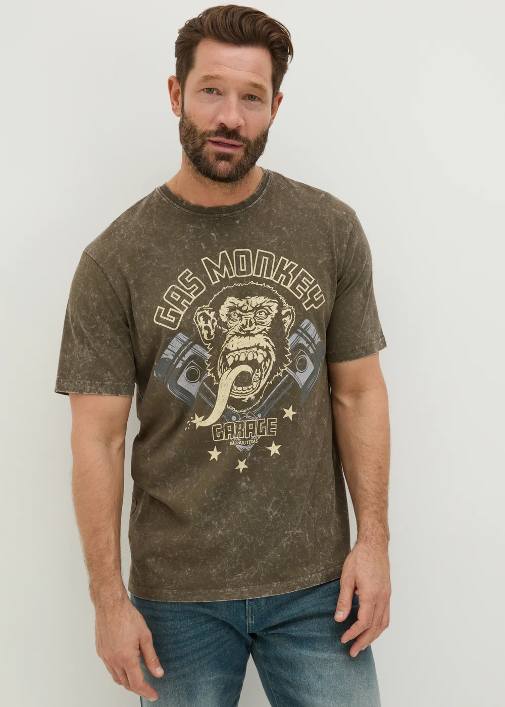 Gas Monkey Khaki T-Shirt - S Image 2