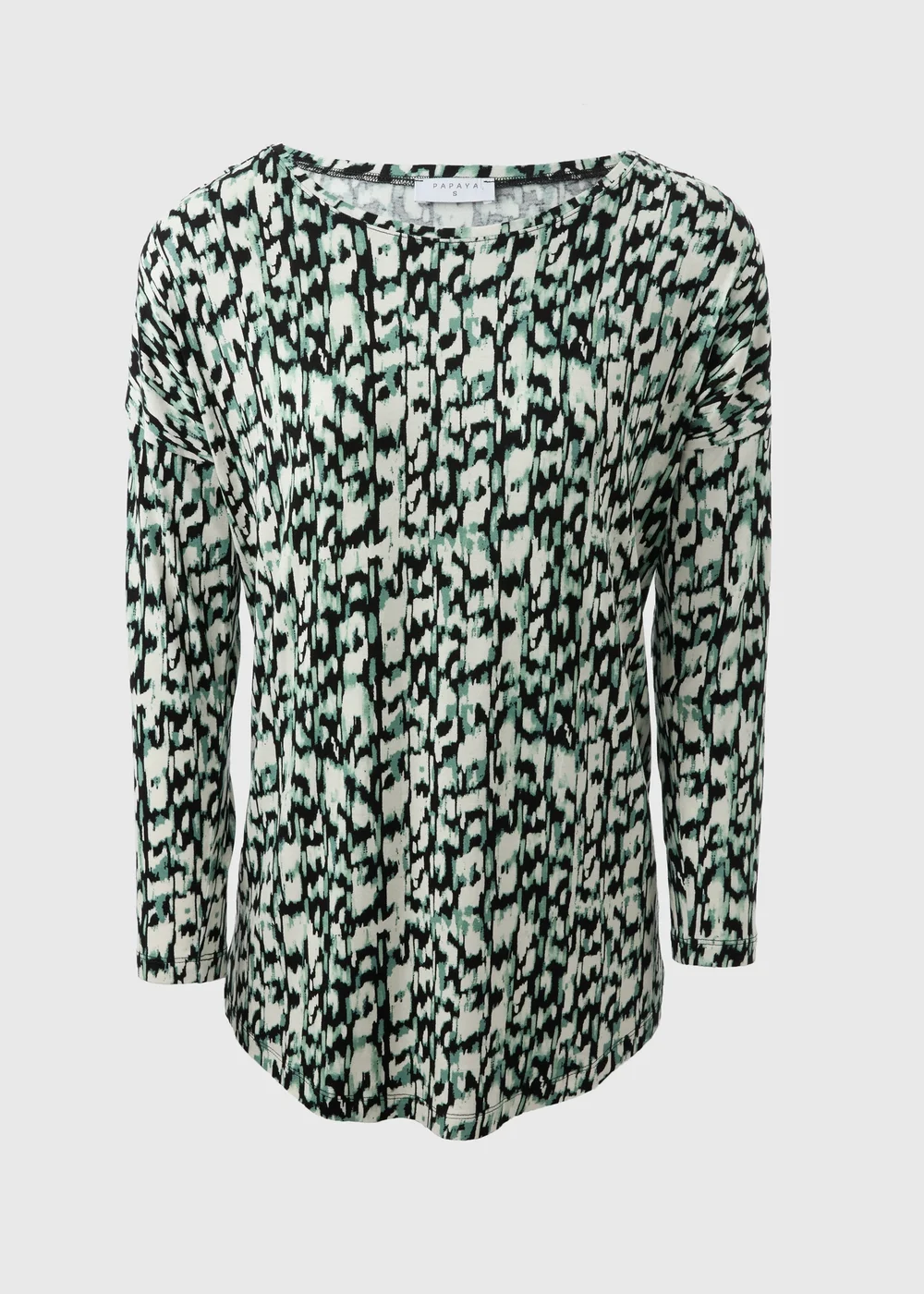 Cream Abstract Long Sleeve Top - S Image 3