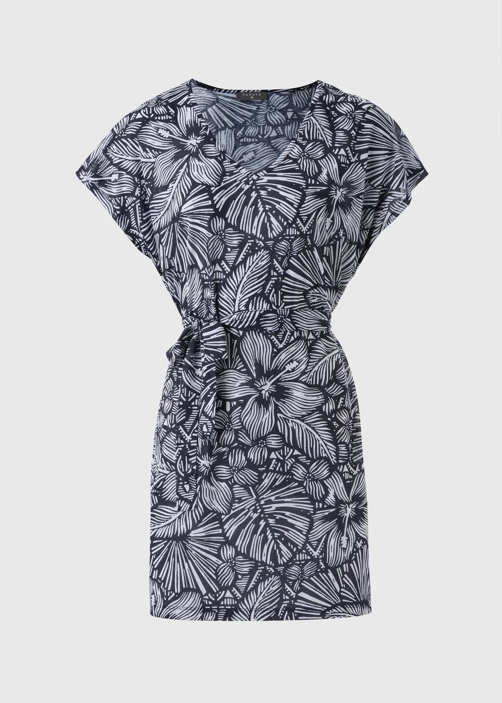 Navy Floral Kaftan - XS Image 3