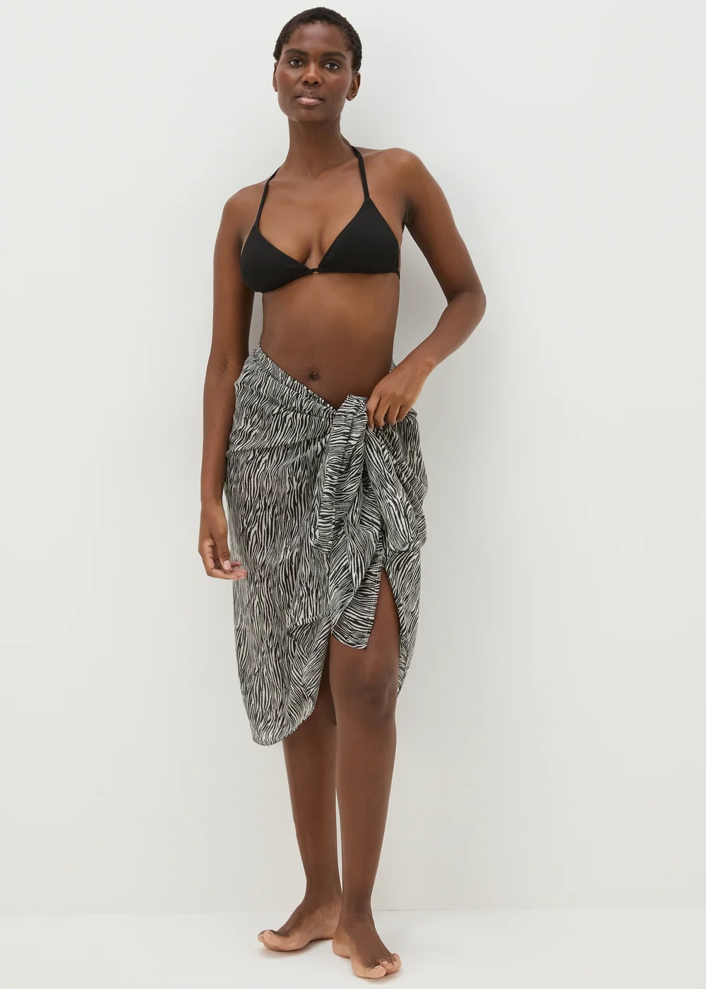 Brown Zebra Print Sarong - One Size Image 1