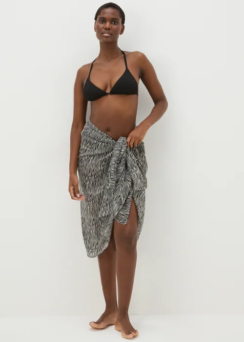 Brown Zebra Print Sarong - One Size Image 1