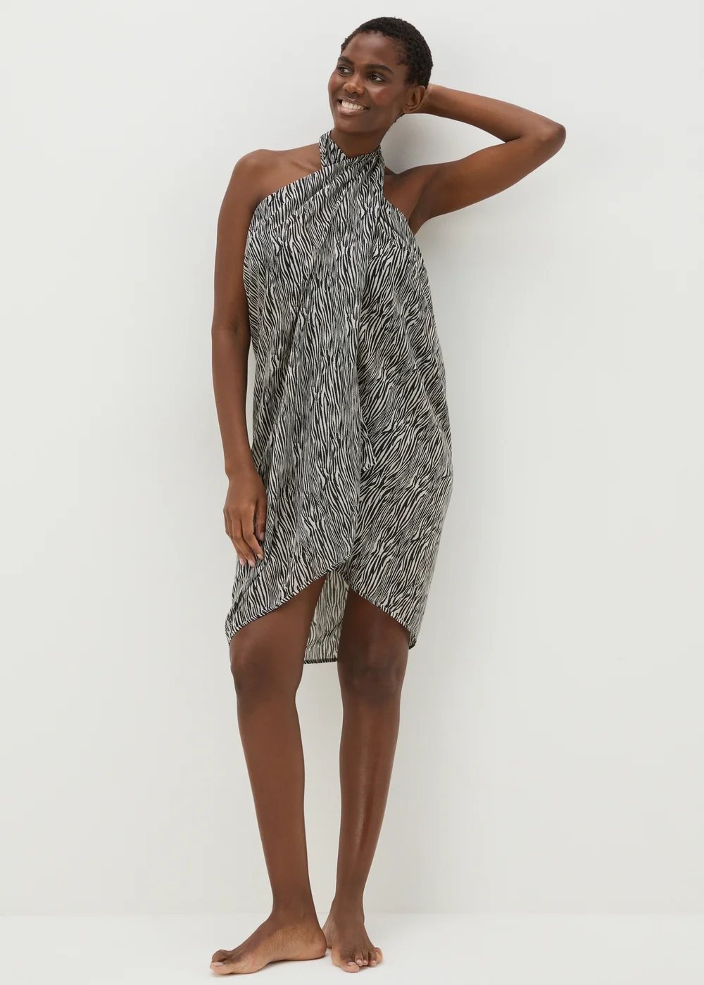 Brown Zebra Print Sarong - One Size Image 2