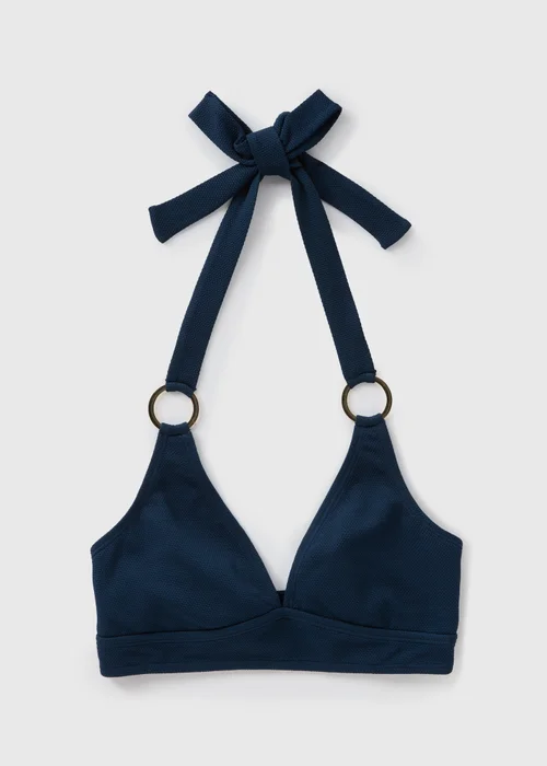 Navy V-Neck Bikini Top - 6 Image 3