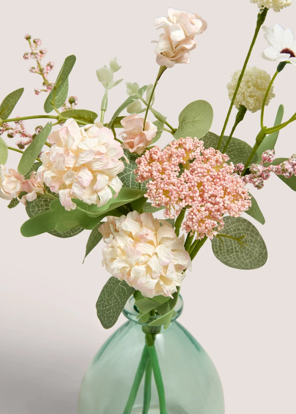 Pink Flowers In A Glass Vase Image 2