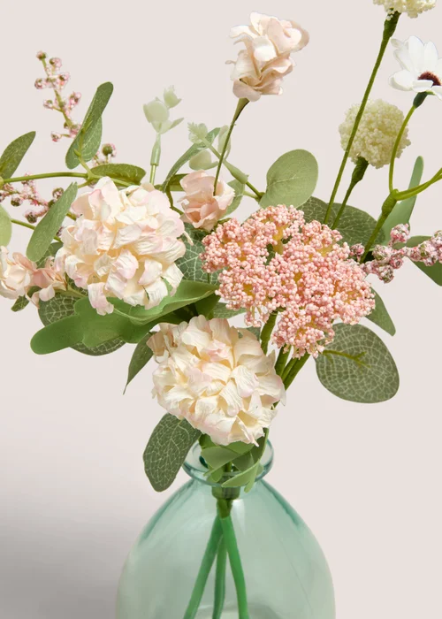 Pink Flowers In A Glass Vase Image 2