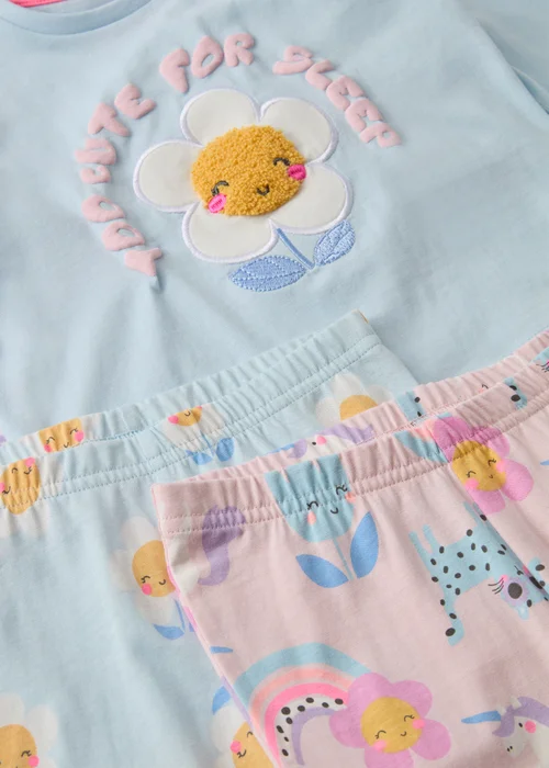 2 Pack Girls Multicolour Floral Pyjama Set (1-7yrs) - 1 half year to 2 Image 2