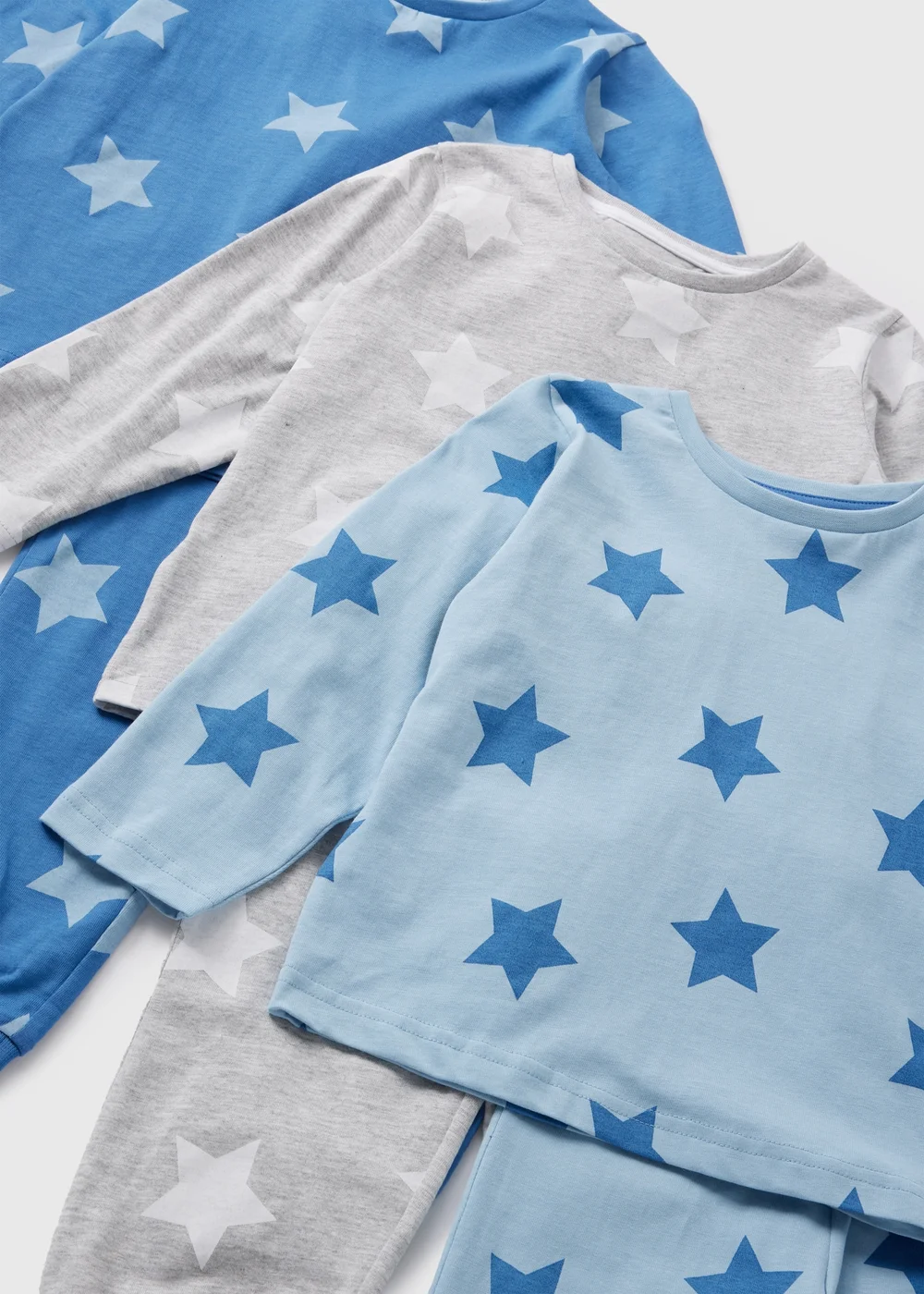 3 Pack Boys Blue Star Pyjama Set (1-7yrs) - 1 half year to 2 Image 2